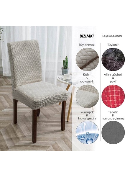 Tuğla Desen Sandalye Kılıfı Yıkanabilir Likralı Esnek Lastikli Sandalye Örtüsü
