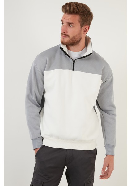 Regular Fit Fermuarlı Dik Yaka Içi Tüylü Yumuşak Şardonlu Kışlık Sweat Erkek Sweat 5905343 modelleri