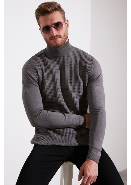 Regular Fit Balıkçı Yaka Pamuklu Triko Kazak Erkek Kazak 6353462 fırsatları