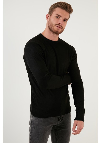 Regular Fit Bisiklet Yaka Yün Karışımlı Kışlık Kazak Erkek Kazak 6341006