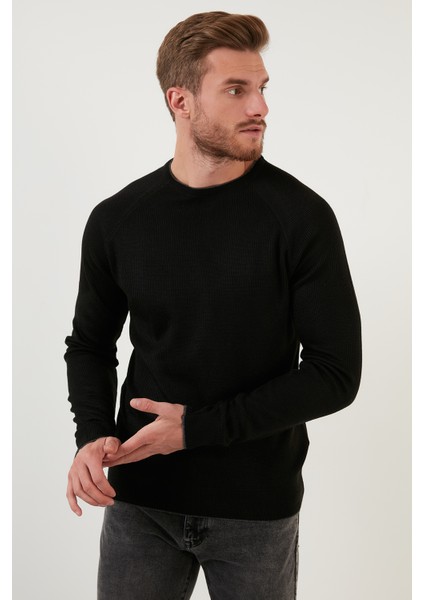 Regular Fit Bisiklet Yaka Yün Karışımlı Kışlık Kazak Erkek Kazak 6341006
