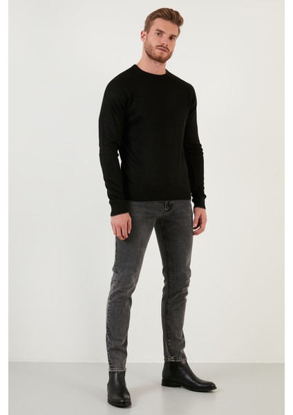 Regular Fit Bisiklet Yaka Yün Karışımlı Kışlık Kazak Erkek Kazak 6341006