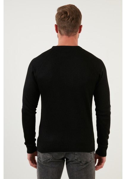 Regular Fit Bisiklet Yaka Yün Karışımlı Kışlık Kazak Erkek Kazak 6341006