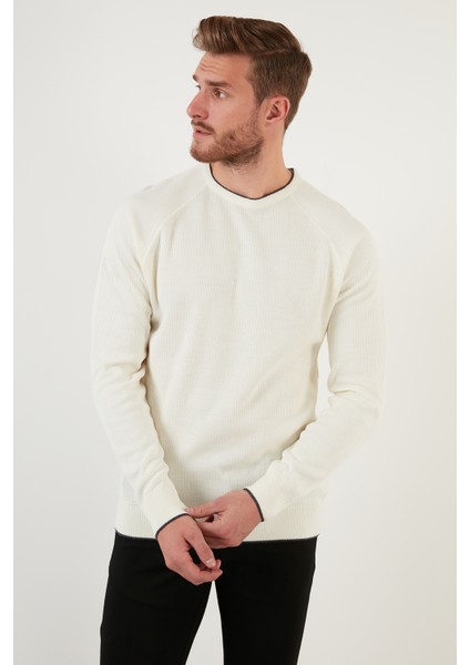 Regular Fit Bisiklet Yaka Yün Karışımlı Kışlık Kazak Erkek Kazak 6341006