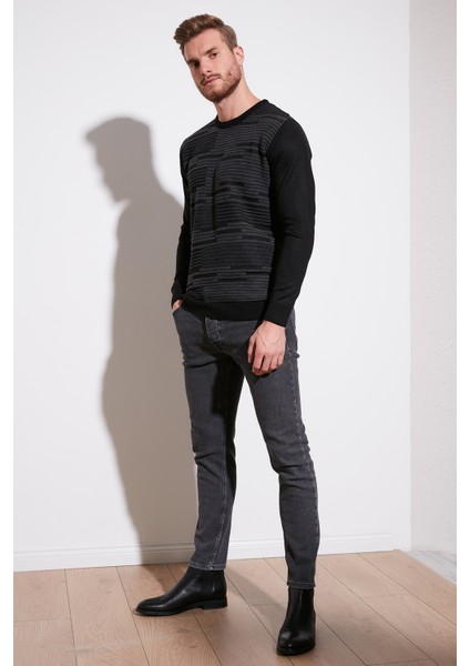 Regular Fit Bisiklet Yaka Yün Karışımlı Kışlık Kazak Erkek Kazak 6341020