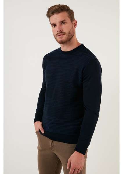 Regular Fit Bisiklet Yaka Yün Karışımlı Kışlık Kazak Erkek Kazak 6341020 modelleri