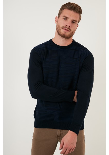 Regular Fit Bisiklet Yaka Yün Karışımlı Kışlık Kazak Erkek Kazak 6341020 fırsatları