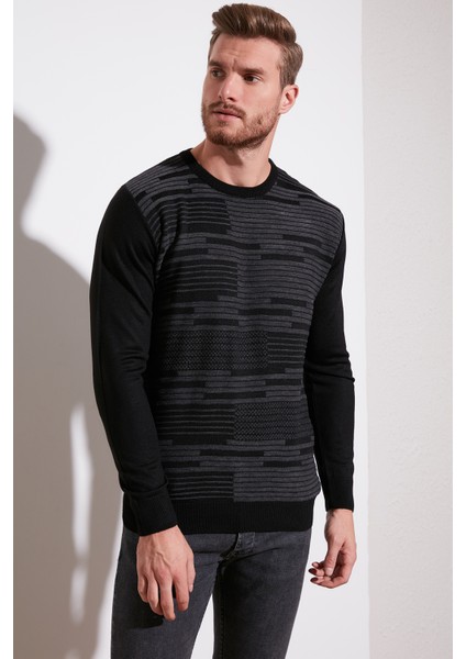 Regular Fit Bisiklet Yaka Yün Karışımlı Kışlık Kazak Erkek Kazak 6341020 fiyatları