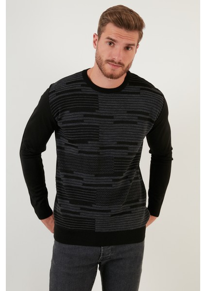 Regular Fit Bisiklet Yaka Yün Karışımlı Kışlık Kazak Erkek Kazak 6341020 modelleri