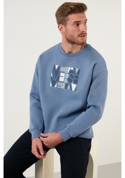 Pamuklu Oversize Içi Tüylü Yumuşak Şardonlu Sweat Erkek Sweat 572METAVERSE