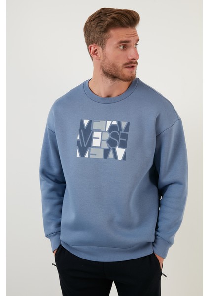 Pamuklu Oversize Içi Tüylü Yumuşak Şardonlu Sweat Erkek Sweat 572METAVERSE indirimleri