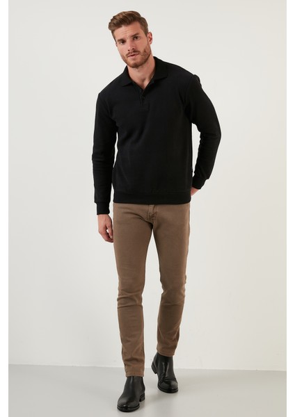 Pamuklu Düğmeli Polo Yaka Kazak Erkek Kazak 456211 fırsatları