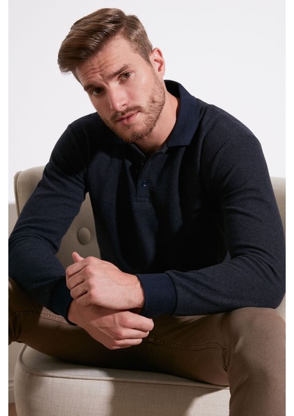 Pamuklu Düğmeli Polo Yaka Kazak Erkek Kazak 456211 fiyatları