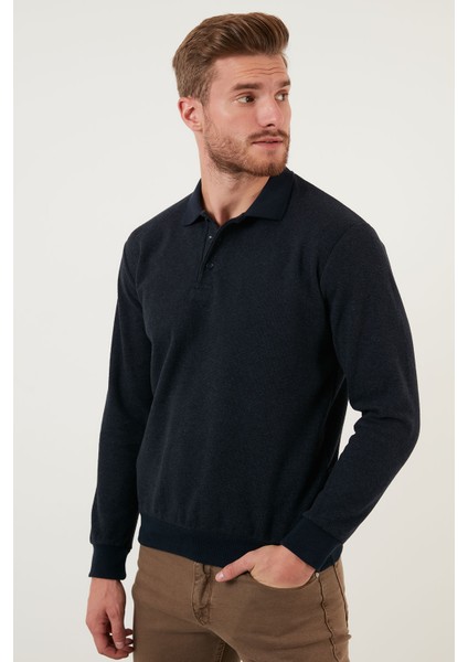 Pamuklu Düğmeli Polo Yaka Kazak Erkek Kazak 456211 modelleri