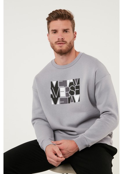 Pamuklu Oversize Içi Tüylü Yumuşak Şardonlu Sweat Erkek Sweat 572METAVERSE