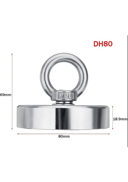 Magnet Fishing Halatlı Eldivenli Neodyum Pot Mıknatıs Seti, 80MM Büyük Kancalı Mıknatıs Balıkçılığı modelleri
