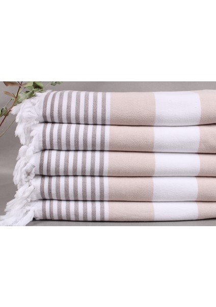 Bej-Kahverengi Banyo Havlusu Havluları 90X170 Cm Pamuk Havlu