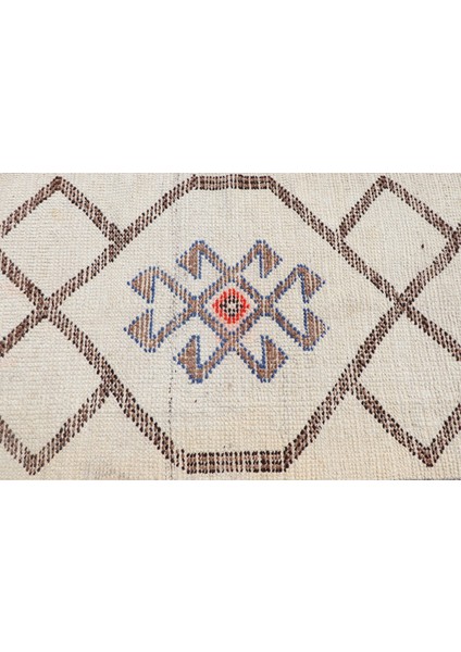 Türk Halısı Eskitme Halı Halı 89X332 Cm Bej Halı El Yapımı Koridor Halı Organik Mutfak Halı 7