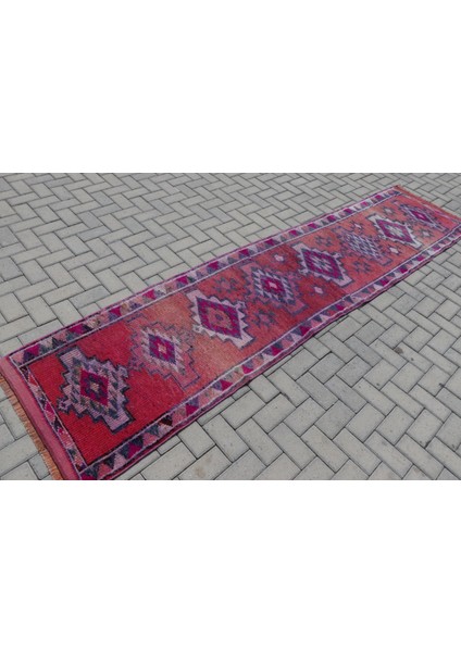 Eskitme Halı Türk Halısı Halı 81X350 Cm Pempe Halı Anadolusı Koridor Halı Koridor Halı 6570