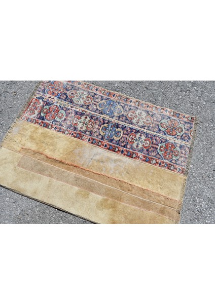 Eskitme Halı Türk Halısı Halı 83X107 Cm Bej Halı Ofice Kapı Paspası Halı Anadolusı Ha