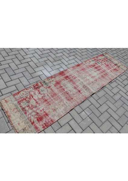 Eskitme Halı Türk Halısı Halı 70X258 Cm Bej Halı El Yapımı Merdiven Halı Bahçe Mutfak Halı 66