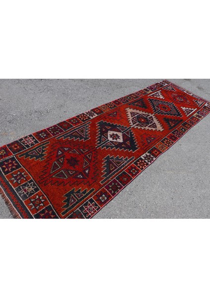 Türk Halısı Eskitme Halı Halı 107X333 Cm Turuncu Halı Bahçe Koridor Halı Bohemsı Koridor Halı