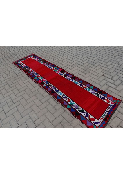 Türk Halısı Eskitme Halı Halı 76X302 Cm Kırmızı Halı Ofice Merdiven Halı El Yapımı Merdiven Hal