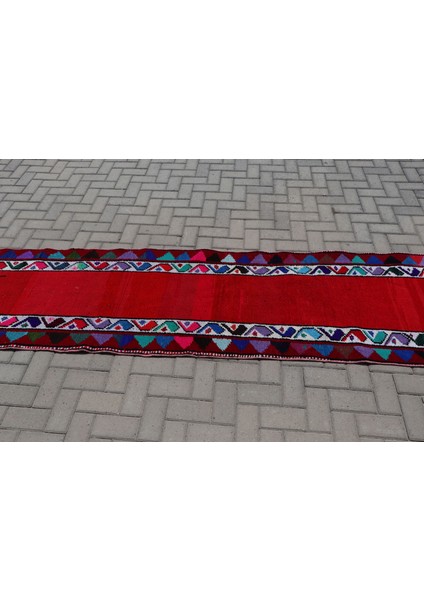 Türk Halısı Eskitme Halı Halı 76X302 Cm Kırmızı Halı Ofice Merdiven Halı El Yapımı Merdiven Hal