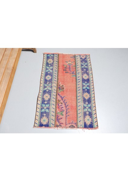 Eskitme Halı Türk Halısı Halı 68X102 Cm Turuncu Halı Dekoratif Kapı Paspası Halı 9057