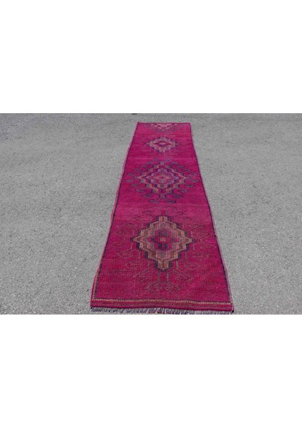 Eskitme Halı Türk Halısı Halı 90X332 Cm Pempe Halı Bohemsı Merdiven Halı Yün Mutfak Halı 6731