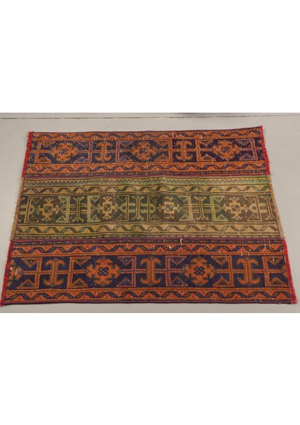 Eskitme Halı Türk Halısı Halı 79X107 Cm Yeşil Halı Anadolusı Yatak Odası Halı 8165