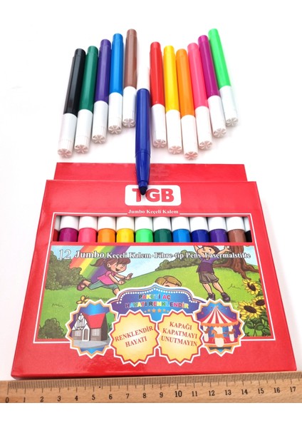 12'li Jumbo Keçeli Kalem Tgb Baby Fibre-Tip Pen fırsatları