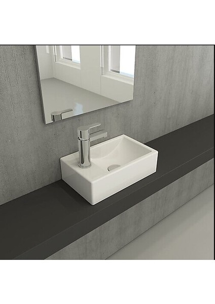 Bocchi Milano Dar Sol Lavabo Parlak Beyaz 1418-001-0126