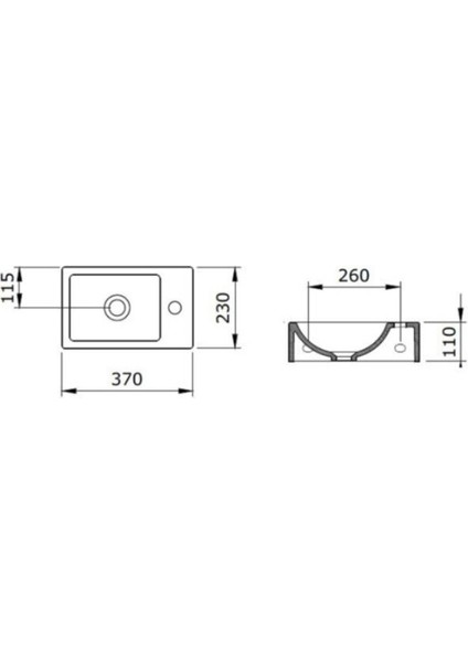 Bocchi Milano Dar Sol Lavabo Parlak Beyaz 1418-001-0126