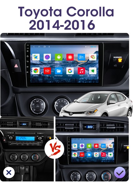 Toyota Corolla 2014-2016 Android 2GB/32GB Multimedya 10 Inc Hd IPS Ekran Park Kamerası Hediyeli fırsatları