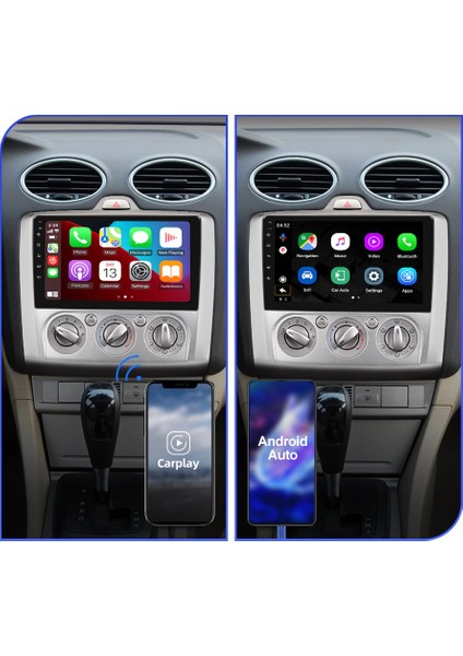 Ford Focus 2 Multimedya 9 Inc Hd IPS Ekran 2GB/32GB Android 12 Sürüm Park Kamerası Hediyeli