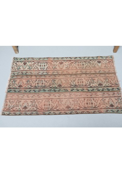 Türk Halısı Eskitme Halı Halı 71X117 Cm Kahverengi Halı Dekoratif Araba Paspası Halı 9037