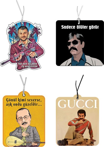 4'lü Baba Set Dekoratif Oto Araç Kokusu ve Aksesuarı
