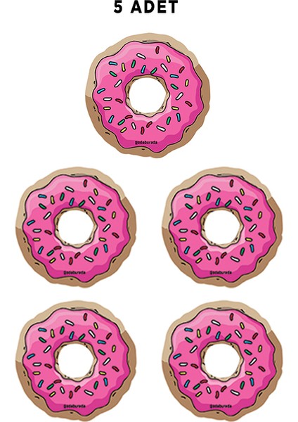 5'li Paket Donut Tasarımlı Oto Kokusu ve Aksesuarı