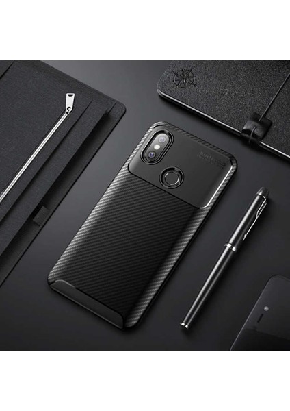 Xiaomi Mi Max 3 Kılıf Karbon Desenli Yüksek Kalite Negro Silikon Kapak