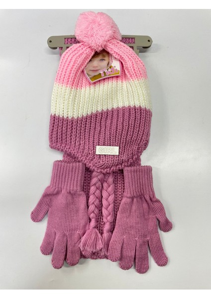 3-7 Yaş 3'lu Cocuk Atkı Bere Eldiven Set