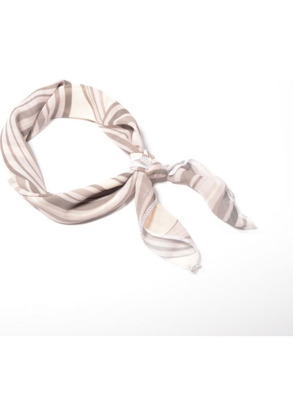 Paredora Ekru Halka Desenli Fular