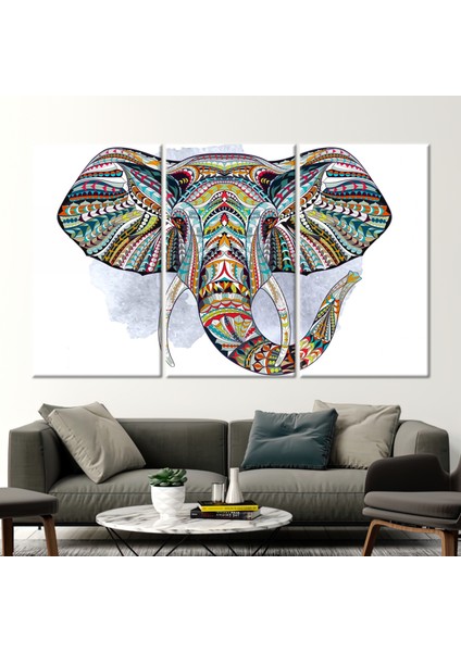 3 Parçalı Kanvas Tablo, Soyut Sanat Eseri, Safari Duvar Süsü, Modern Duvar Süsü, Hayvan Baskılı,