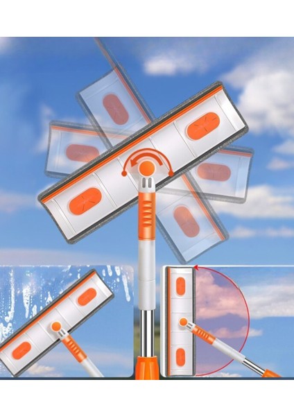 Teleskopik Çift Taraflı Pratik Cam Silme Aparatı Yeni Nesil