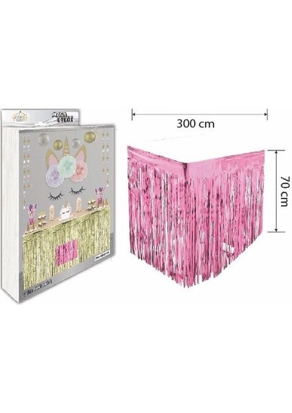 Püskül Masa Eteği Pembe 70*300 cm