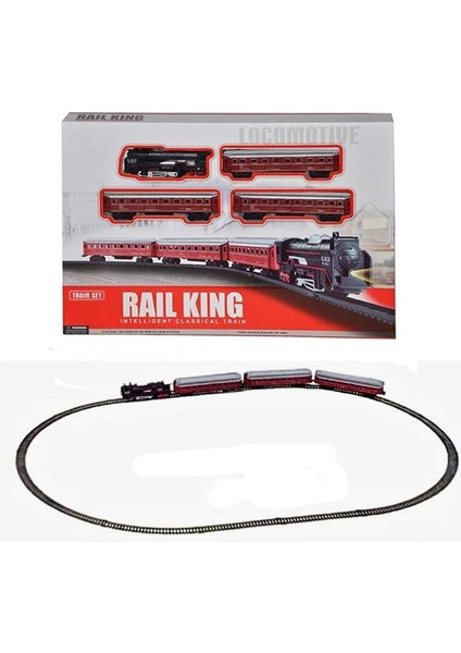 Vardem Rail King Oyuncak Tren Seti Pilli 18 Parça Raylı Vagonlu Kara Tren Oyuncak Tren