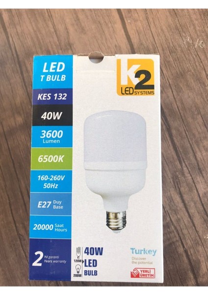 3 Adet K2 Kendal 40W Torch Ampul Beyaz Yüksek Lümen