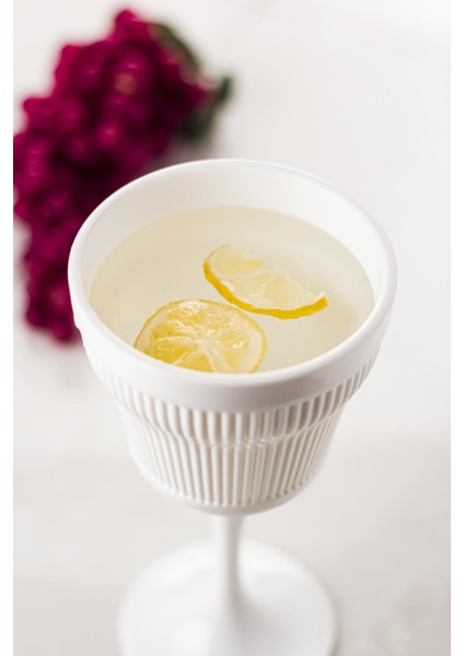 Akrilik Beyaz Tekli Kadeh & Su Meşrubat Kahve Yanı Bardağı 300 ml ( Cam Değildir )