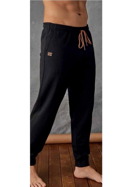 183R-KLY Tek Alt Eşofman Ribanalı-Siyah