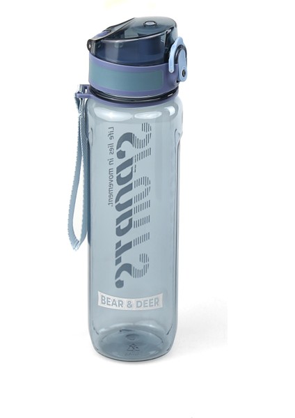 Otomatik Kapak Şeffaf Mavi Matara 700 ml - MT0028